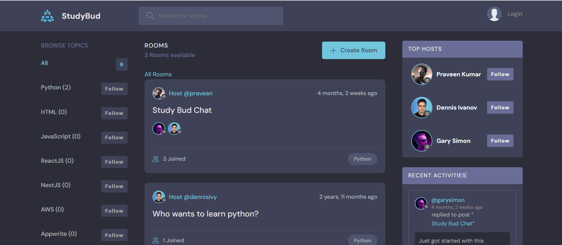 StudyBuddy - Study Room Platform